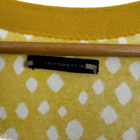 * Leifsdottir Anthropologie Cardigan Yellow Ruffle Detail Preppy Dot Y2K - Picture 5 of 13